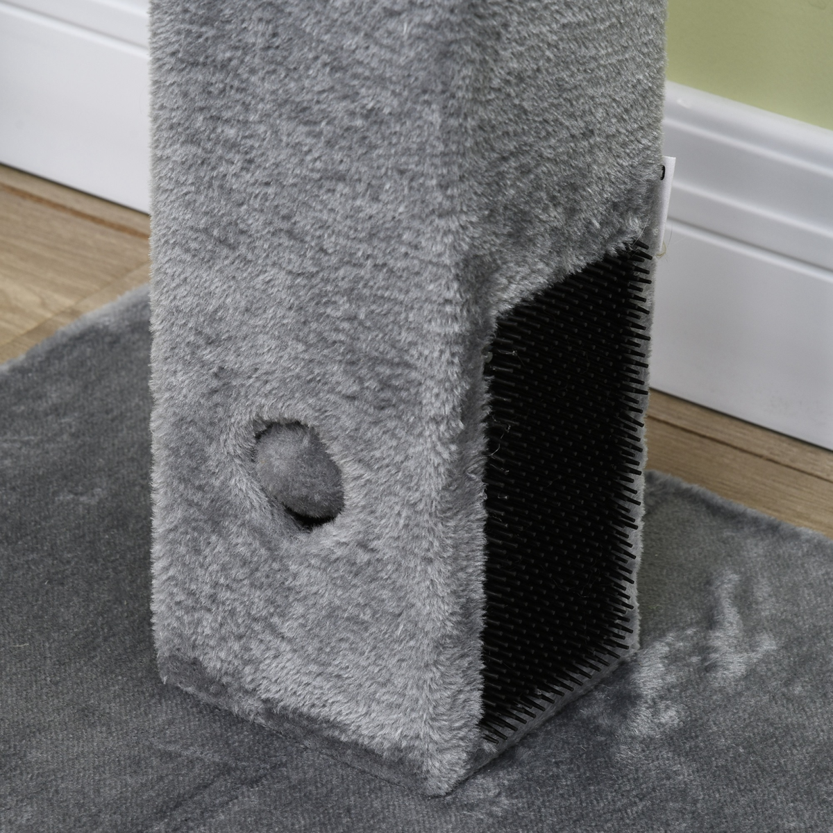 Pawhut 79cm Cat Scratching Post with Dangling Toy & Hidden Bell Toy – Cat Tree Activity Centre, Grey