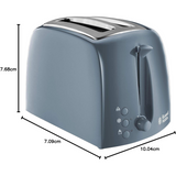 Russell Hobbs Textures 2-Slice Toaster 850W with Wide Slots and Variable Browning – Grey, 21644
