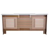 HOMCOM Extendable Radiator Cover with Slatted Design and Top Shelf – MDF Heater Cabinet, White