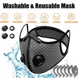 Reusable Half Face Mask with Activated Carbon Filters – Cycling & Outdoor Sports Face Cover, Grey