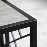 HOMCOM Set of 3 Square Nesting Coffee Tables with Metal Frame – Space-Saving Side Tables, Grey