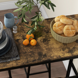 HOMCOM 5 Piece Industrial Bar Table & Stools Set with Footrests – Breakfast Bar Dining Set, Rustic Brown