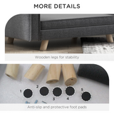 PawHut Elevated Dog Sofa Bed with Washable Cushion & Wooden Legs – Grey, Small & Medium Dogs