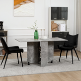HOMCOM Rolling Drop Leaf Dining Table with Open Shelves – Folding Kitchen Table on Wheels, Seats 6