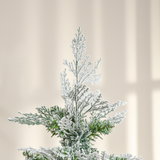 HOMCOM 6ft Snow Flocked Artificial Pencil Christmas Tree with Flame Retardant PVC & Metal Base – Unlit