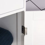 kleankin Tall Bathroom Storage Cabinet with 3 Open Shelves and Acrylic Door – Narrow Anti-Toppling Unit, White
