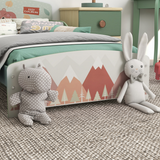 ZONEKIZ Animal Design Toddler Bed Frame with Raised Side Panels – Green, Ages 3-6