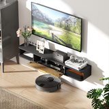 HOMCOM 120cm Floating TV Unit with Two Open Compartments – Wall-Mounted Media Console, Grey