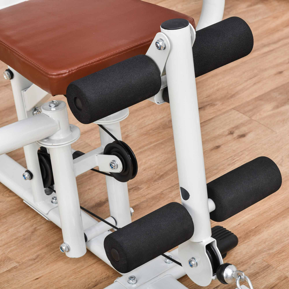 HOMCOM Multifunction Home Gym Station with 45kg Weight Stack – Full Body Strength Training Machine, White