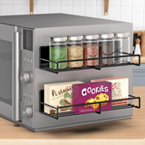 Vinsani 4 Piece Magnetic Spice Rack with Metal Shelf – No Drilling, Fridge & Cabinet Storage