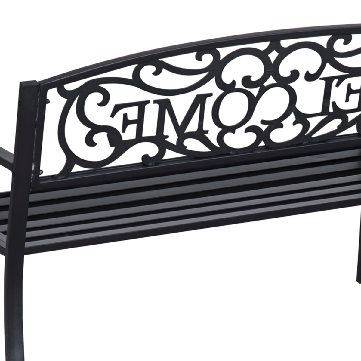 Outsunny 2-Seater Steel Glider Bench with Breathable Mesh Seat – Garden & Patio Seating, 126 x 60 x 85 cm, Black