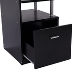 HOMCOM Wooden Computer Desk with Pull-Out Keyboard Tray, Storage Drawer & Printer Shelf