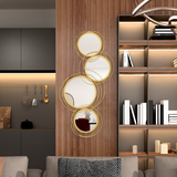 Decorative Round Wall Mirror with Gold Metal Frame, 107cm – Oxidation-Resistant Glass, Living Room & Bedroom