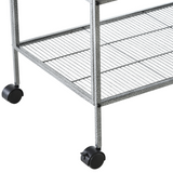 Large Rolling Bird Cage with Stand, 4 Perches and Food Bowls – Divisible Aviary for Finches and Canaries