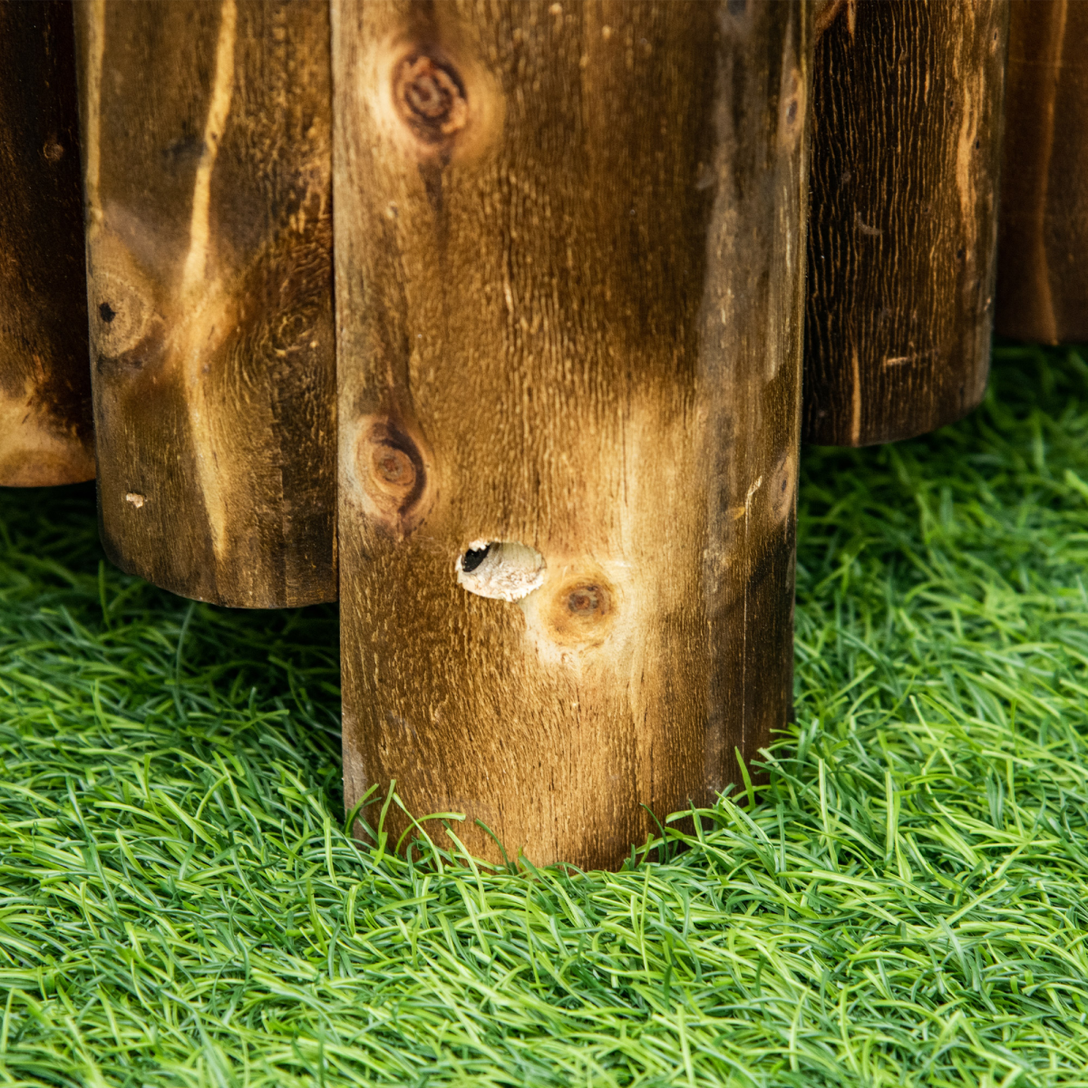 Outsunny Wooden Fir Raised Planter on 4 Feet – Flower Bed for Herbs & Vegetables, 100 x 40 x 40cm