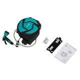 Durhand 10m Retractable Garden Hose Reel with Auto Rewind, Lock at Any Length and 7 Spray Patterns – Wall Mounted