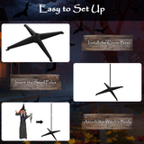 Outsunny Voice Activated Halloween Animatronic Standing Witch with Skull Staff – 160 cm Life-Size