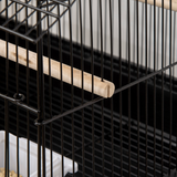 PawHut Metal Bird Cage with Plastic Perch, Food Container and Carry Handle, 50.5 x 40 x 63cm – Black