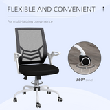 Vinsetto Mesh Swivel Office Chair with Lumbar Support and Flip-Up Armrests – Home Task Chair, Black