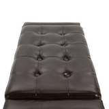 HOMCOM Tufted PU Leather Storage Ottoman Bench, 92cm – Blanket Box & Footstool for Bedroom and Hallway