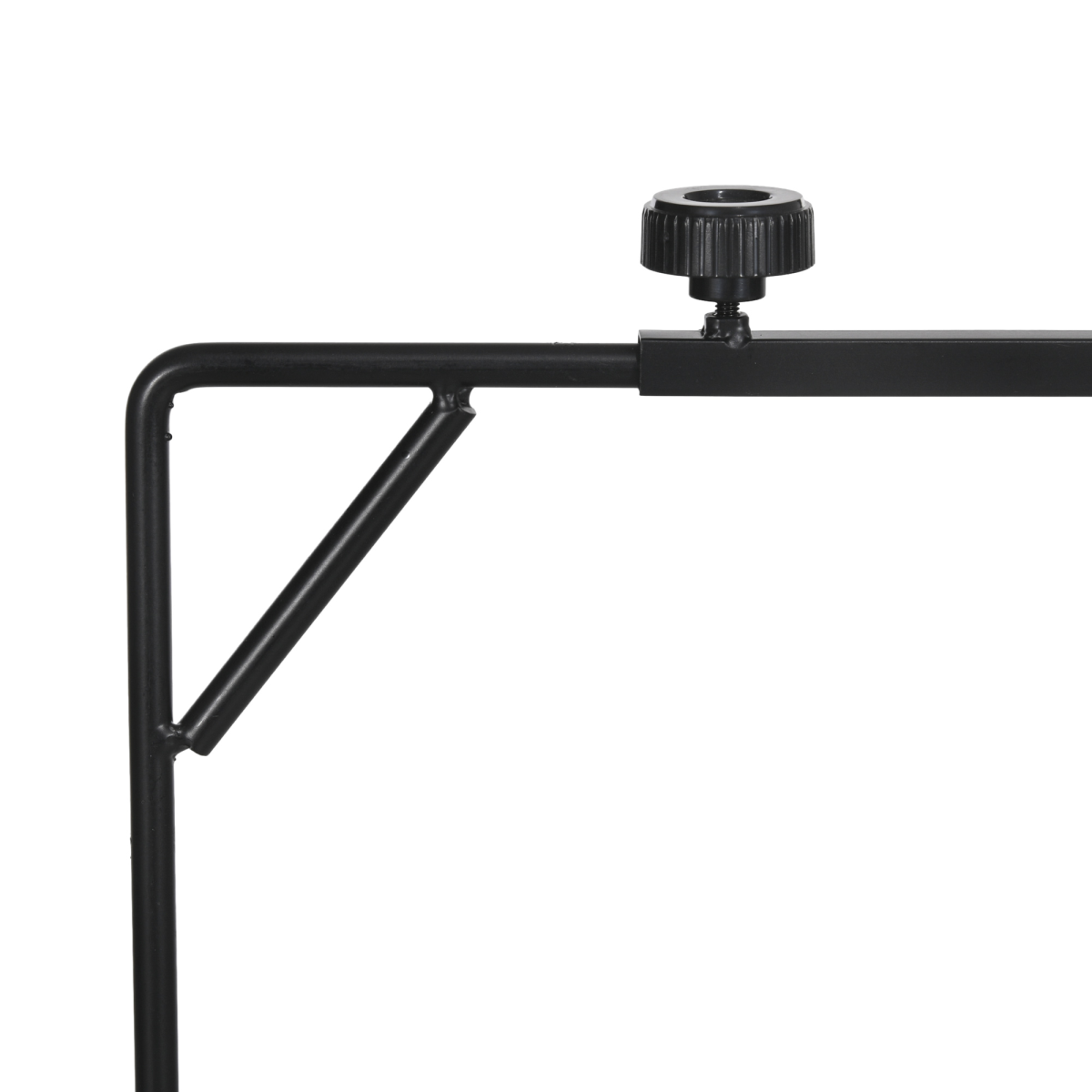 PawHut Reptile Lamp Stand with 86-129cm Adjustable Height, Steel Base & Hook – Heat Lamp Holder, Black