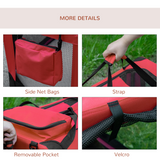 Pawhut Folding Soft Pet Carrier, 60 x 42 x 42cm – Portable Travel Bag with Fleece Bed for Small Dogs and Cats, Red