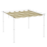 Outsunny Replacement Pergola Canopy with Drainage Holes – Beige Polyester Shade Cover for 4 x 3m Pergola
