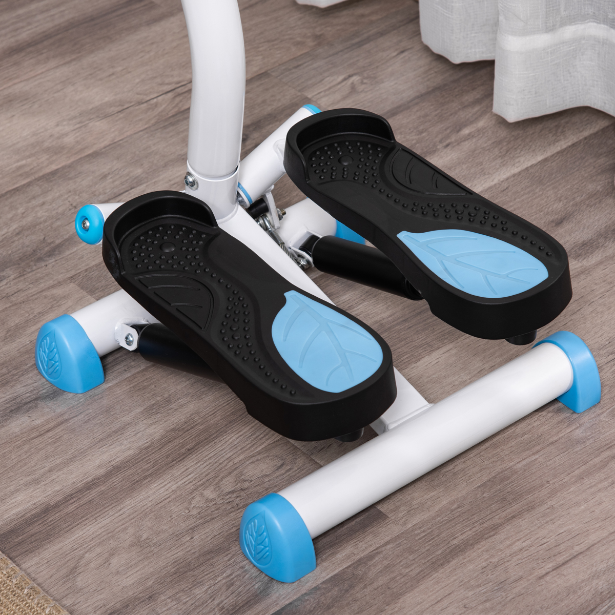 HOMCOM Height Adjustable Twister Stepper with LCD Screen – Home Step Machine for Legs & Glutes, Blue