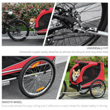 Pawhut Dog Bike Trailer with Reflectors, Flag & Safety Anchor – Pet Carrier for Small and Medium Dogs