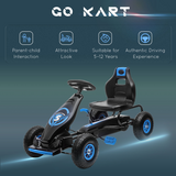 HOMCOM Kids Pedal Go Kart with Adjustable Seat, Rubber Wheels & Handbrake – Ages 5-12, Blue