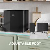 HOMCOM 46L Countertop Mini Fridge with Chiller Box – Compact Drinks Cooler for Bedrooms and Offices, Black