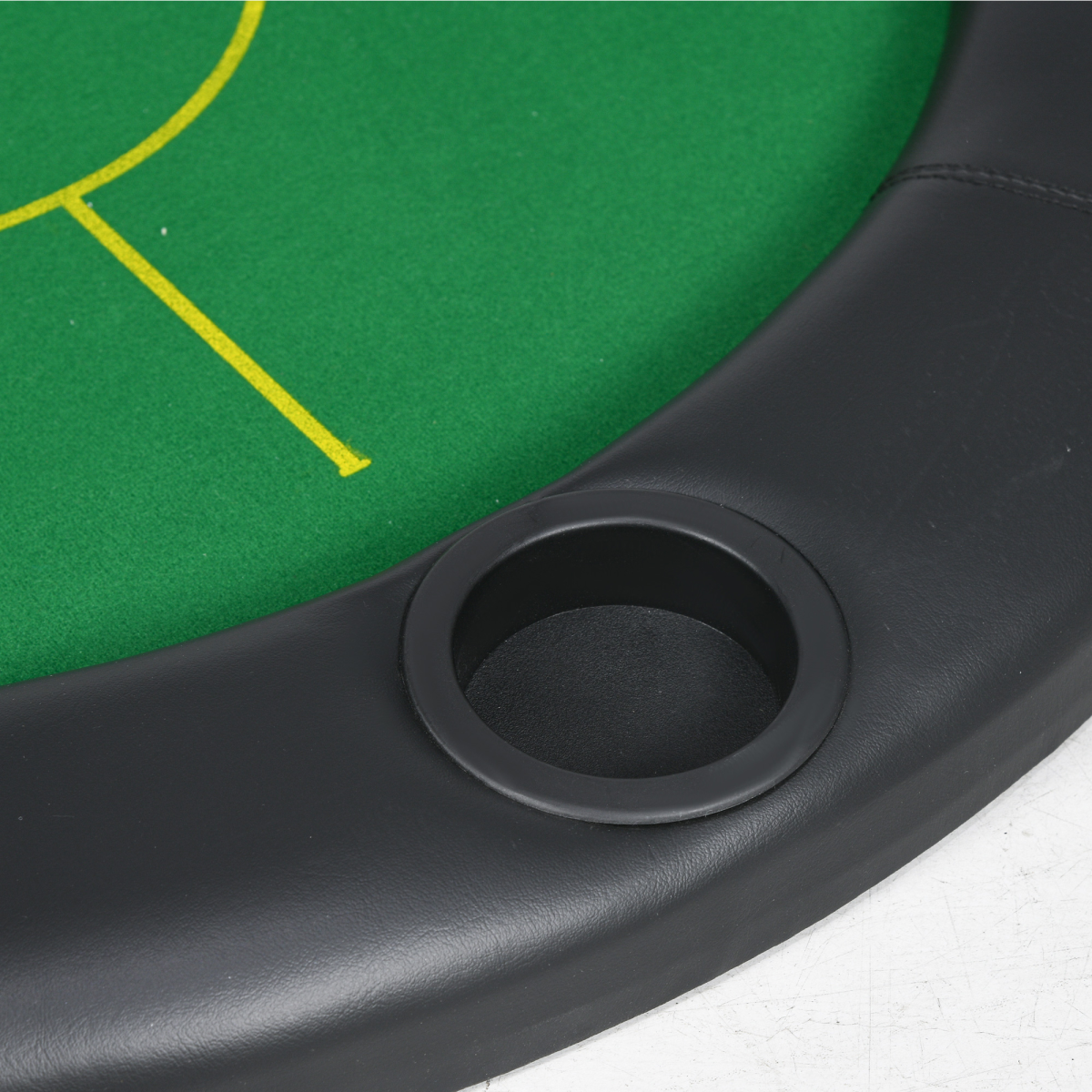 SPORTNOW Foldable Poker Mat for 10 Players with Cup Holders & Carry Bag – Green Felt Poker Table Top