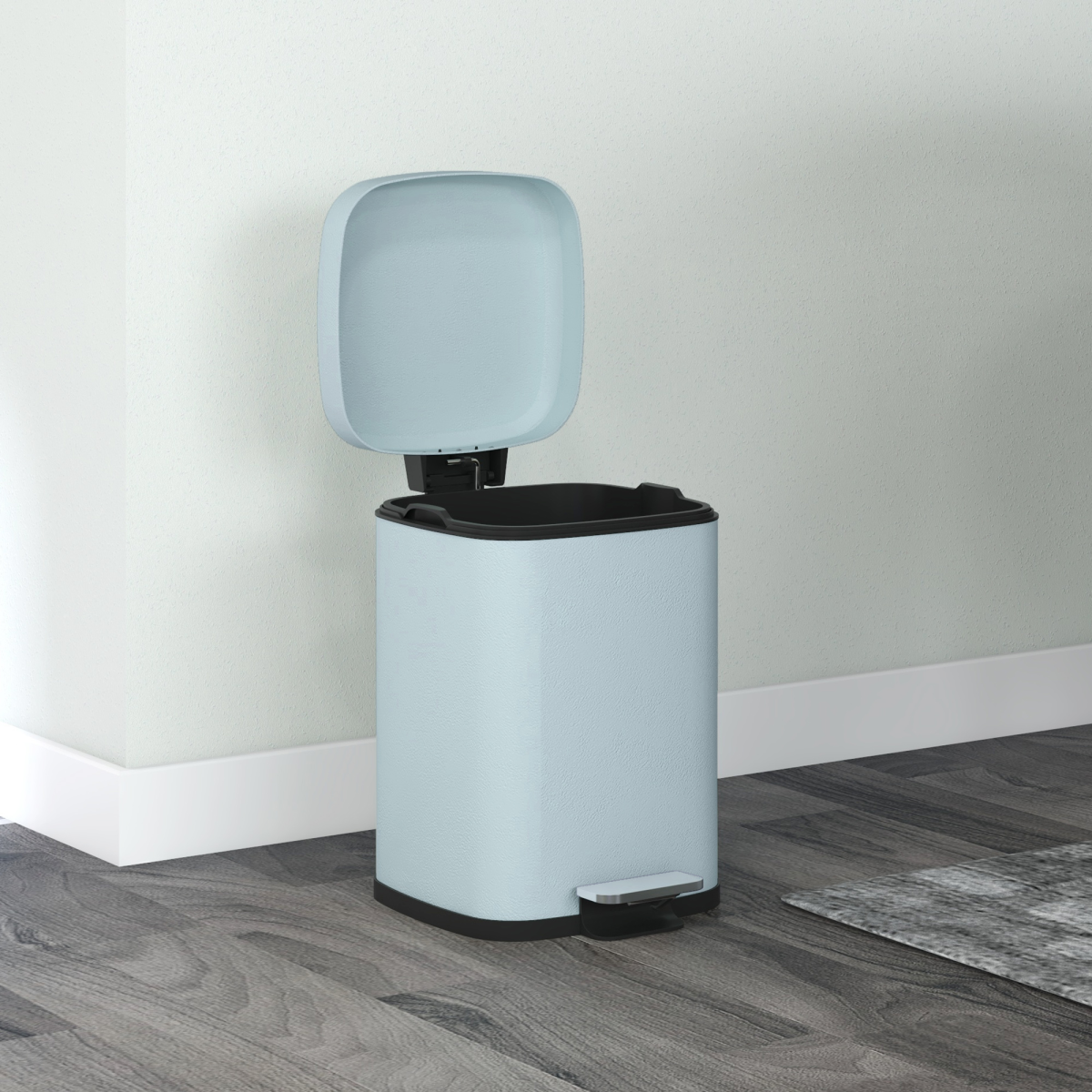 HOMCOM 12L Kitchen Pedal Bin with Soft-Close Lid – Fingerprint-Proof Metal Rubbish Bin, Light Green