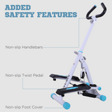 HOMCOM Foldable Stepper with Handlebar & Non-Slip Pedals – Steel Step Machine for Home Cardio Workouts