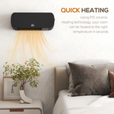 HOMCOM Wall Mounted Electric Heater with 12-Hour Timer, Remote & Overheat Protection – 2000W PTC Ceramic, Black