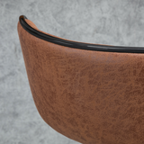 HOMCOM Vintage Microfibre Armless Bar Stools, Set of 2 with Adjustable Height & Curved Moulded Seat