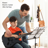 GST 39" Electric Guitar with H-H Humbucker Pickups & Maple Neck – Full-Size Rock Guitar for Beginners, Black