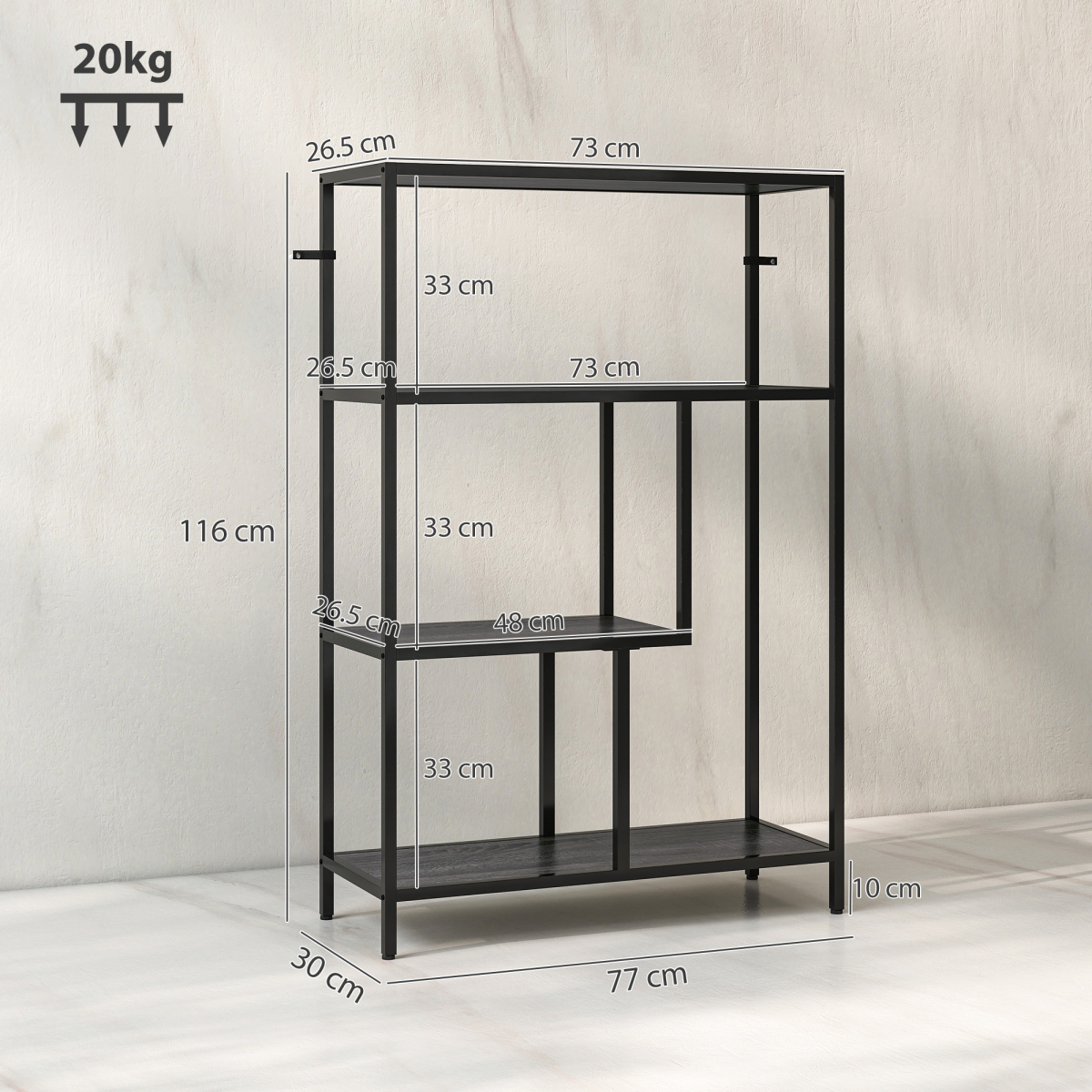 4-Tier Open Bookcase & Display Shelf – Versatile Bookcase, Plant Stand or Room Divider