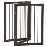 Pawhut Folding Freestanding Pine Wood Pet Gate – 3-Panel Indoor Dog Fence and Safety Barrier for Small Dogs