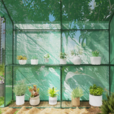 Outsunny Walk-In Greenhouse with 4 Shelves, UV-Resistant PE Cover & Zipped Door, 120 x 186 x 190cm, Green