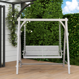 Outsunny 2-Seater Wooden Garden Swing Seat with Cup Trays & Steel Chains – Hammock Bench, Grey