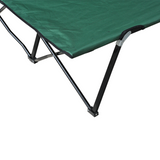 Outsunny Double Camping Cot with Carry Bag, 136kg Capacity – Folding Two-Person Camp Bed, Green