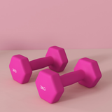 SPORTNOW Hexagonal Dumbbell Pair, 2 x 3kg – Non-Slip Grip Home Gym Hand Weights, Pink