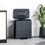 HOMCOM 2 x 20L Double Pedal Bin with Soft-Close Lid and Removable Inner Buckets – Kitchen Rubbish Bin, Black