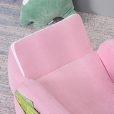 HOMCOM 2-in-1 Kids Armchair Sofa Bed with Fold-Out Padded Seat & Solid Wood Frame – Bedroom Furniture, Pink