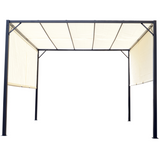 Outsunny 3 x 3m Retractable Metal Pergola with Adjustable Canopy & Steel Frame – Garden Gazebo