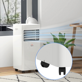 HOMCOM 765W Portable Air Conditioner with Remote, Cooling & Ventilating Modes – Wheeled Cooler, White