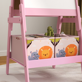 AIYAPLAY 2-in-1 Kids Easel with Whiteboard, Chalkboard & Storage Boxes – Children's Art Easel, Pink