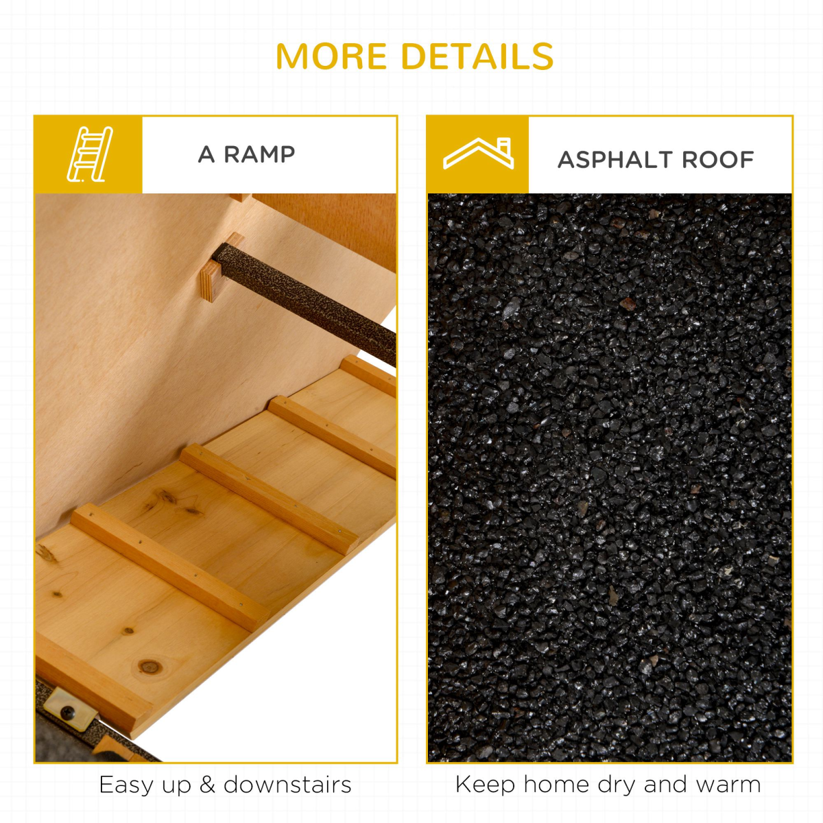 PawHut Wood-Metal Rabbit Hutch with Run, Ramp & Pull-Out Tray – Elevated Outdoor Pet House, 89.5cm