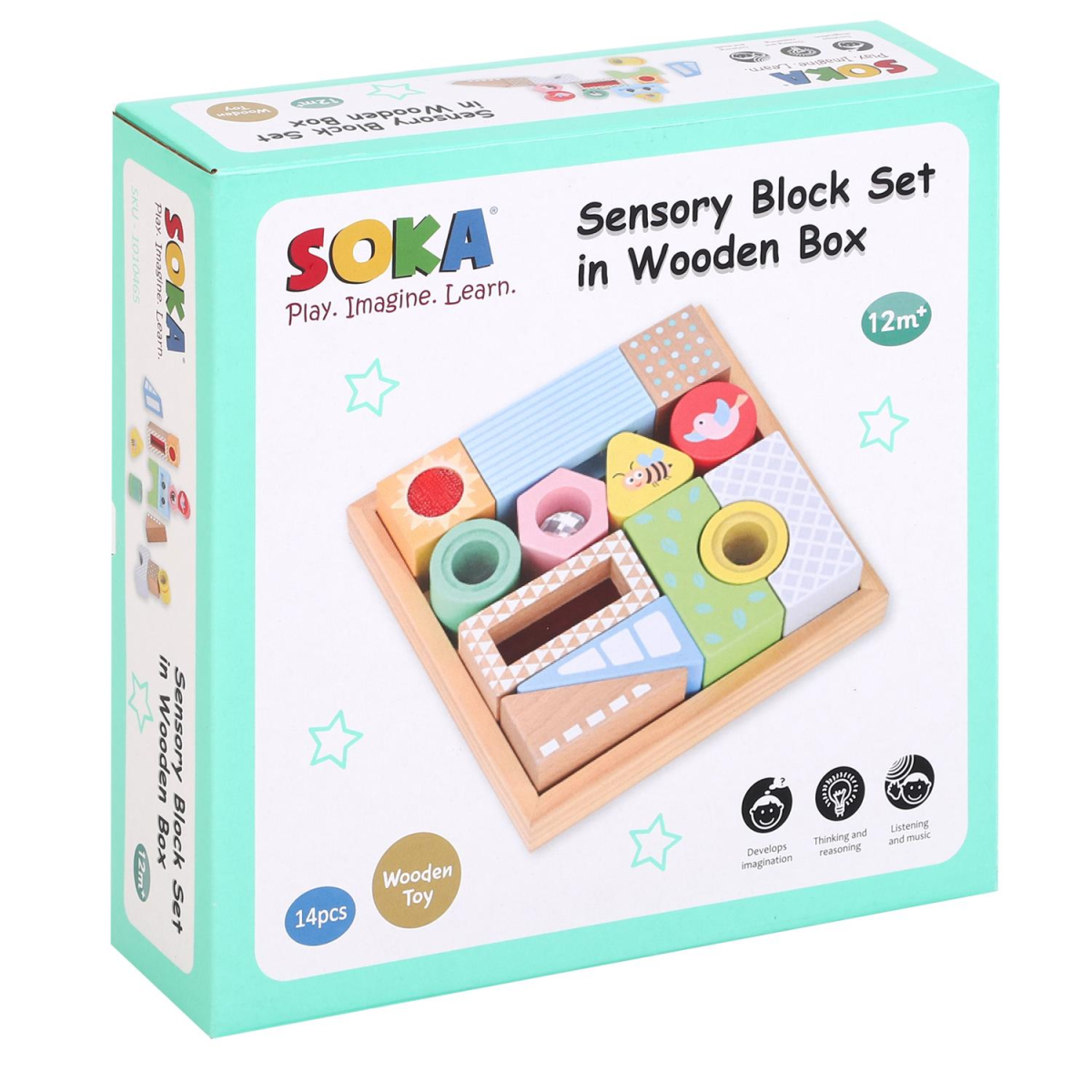 SOKA Sensory Block Set – Shaped & Coloured Blocks for Sight, Sound and Touch Play